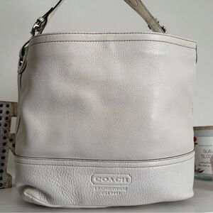 Vintage Coach Cream Pebble Leather Hobo Bag (2005)